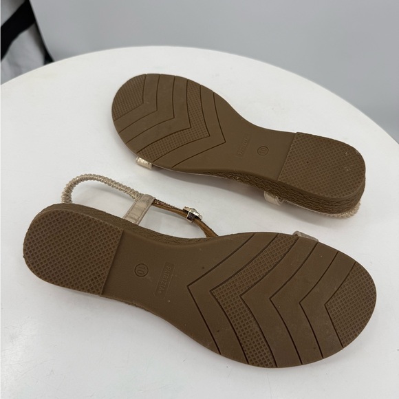 Patrizia Charmer Wedge Sandal with Crystal & Gold Shimmer Ankle Strap Size 10 - Picture 6 of 15